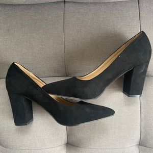 Size 7 Black Suede Block Heels